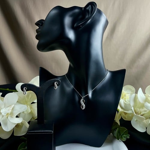 طقم سلسال وحلق تصميم (انفينتي)