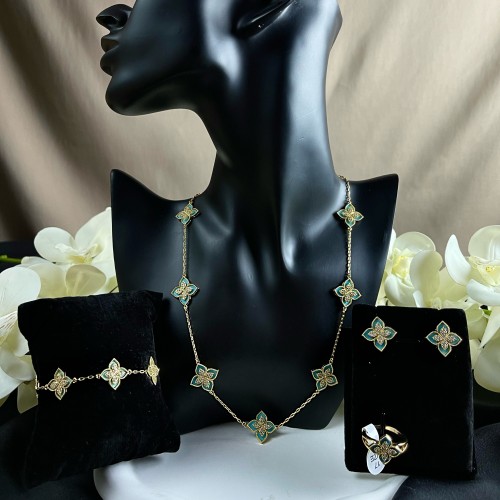 طقم ربرتوكوين فيروزي ( 7وردات )