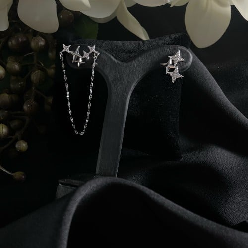 حلق فضي تصميم كوري