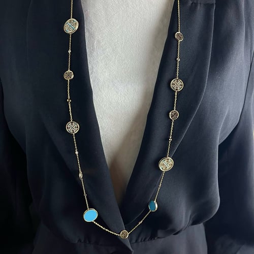 طقم حلق وسلسال طويل