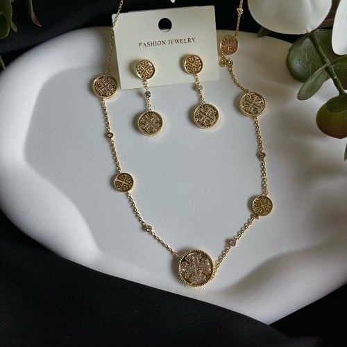 طقم حلق وسلسال طويل