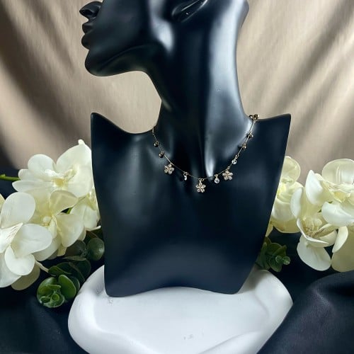 سلسال تشوكر ورود مزين بالكريستال