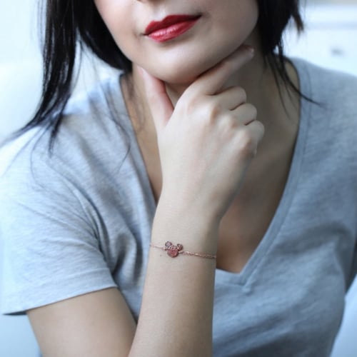 أساور ميكي البرونزية مزينة بالأحجار البنية -من مجم...