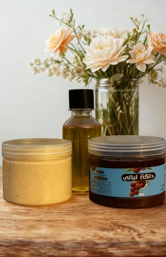 بكج دلكة بيضاء 150+ دلكة سوداء 200 وزيت ازالة الدل...