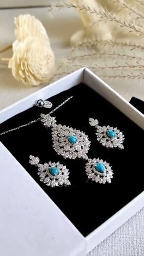 طقم الفيروز الفضي