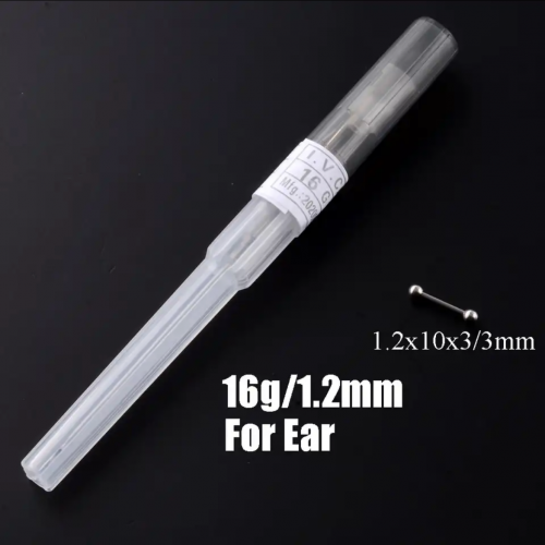 ابرة تخريم للأذن مع حلق 16g - Ear Need with Piercing