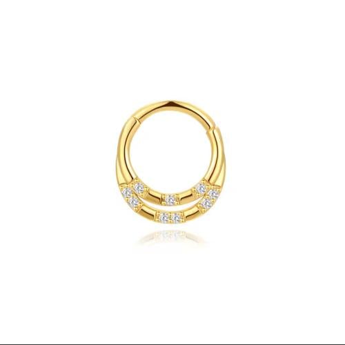 925 Sterling Silver Horse Eye Zircon Crown Cartila...