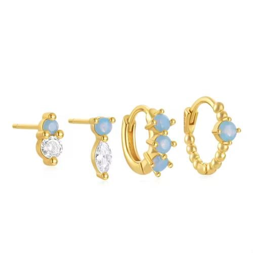 Real Sterling Silver Earrings with Opal Stone