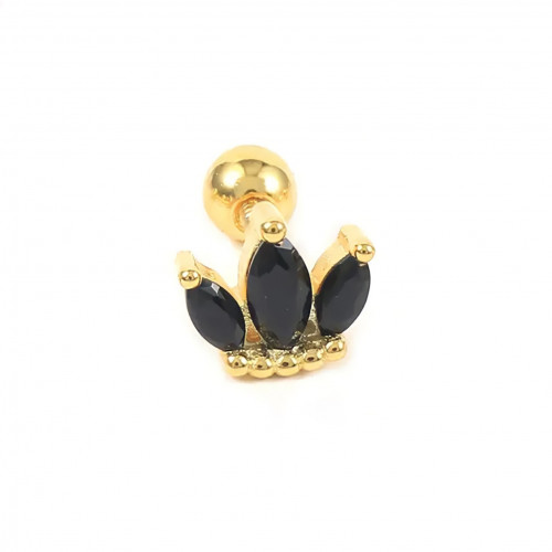 925 Sterling Silver Black CZ Crystal Series Stud Earrings