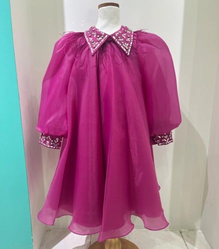 فستان بناتي صيفي فوشي