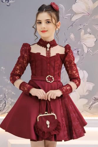 فستان بناتي مع اكسسوار شعر