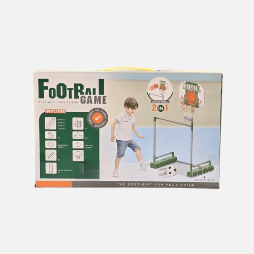 لعبة كرة مرمى وسط 2 في 1 للأطفال – كرة سلة وكرة قد...