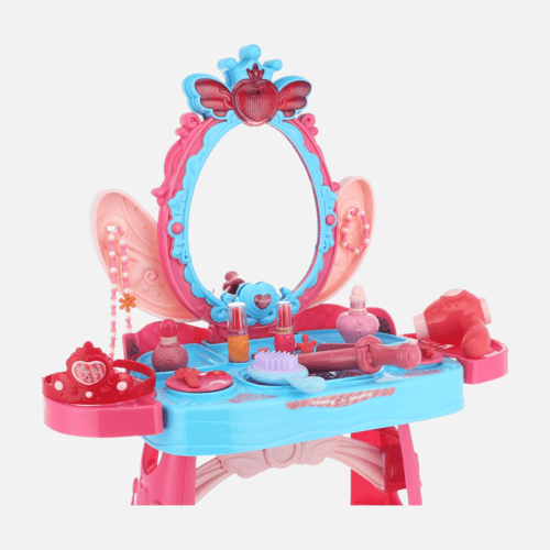 مجموعة أدوات مكياج للأطفال مع ضوء وموسيقى وكرسي –...