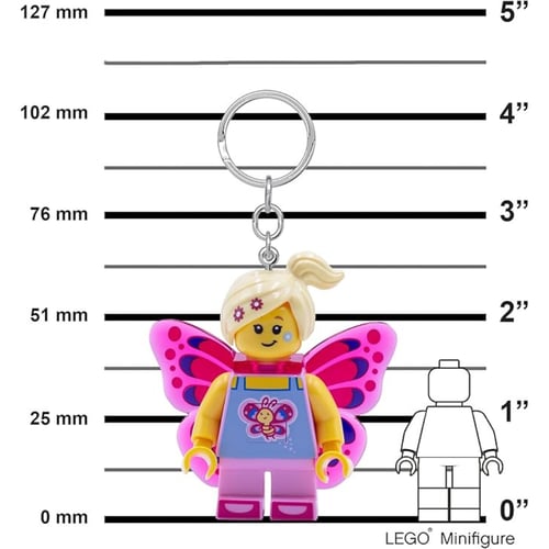 ليغو - سلسلة مفاتيح مضيئة فتاة الفراشة - لون وردي