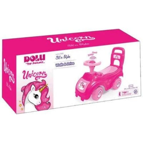 دولو - سيارة المشي يونيكورن الوردي