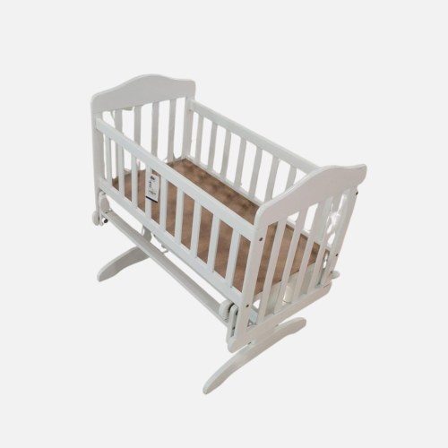 سرير أطفال خشبي متأرجح C8 - نوم آمن ومريح لحديثي ا...