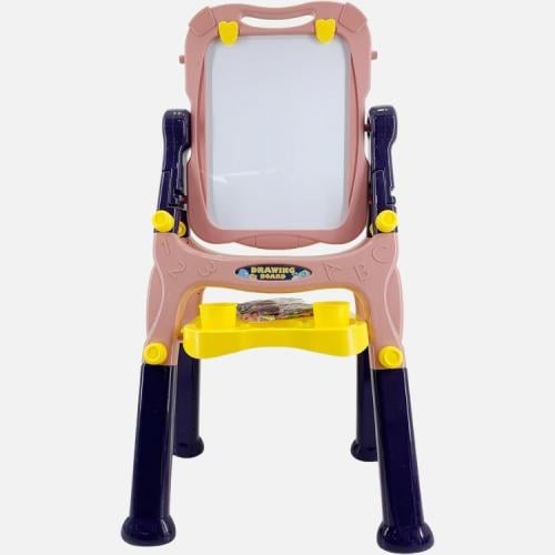 طقم سبورة كبير للأطفال مزدوجة الوجه مع تخزين ودورا...