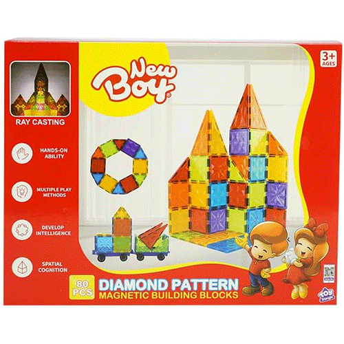 نيو بوي - مكعبات بناء المغناطيسية - (80 قطعة)