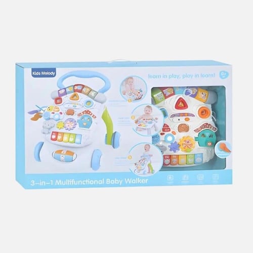 مشاية أطفال تعليمية 3 في 1 بلوحة لعب تفاعلية مع أض...