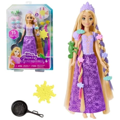 ديزني - برينسيس دمية رابونزيل تسريحات الشعر السحري...