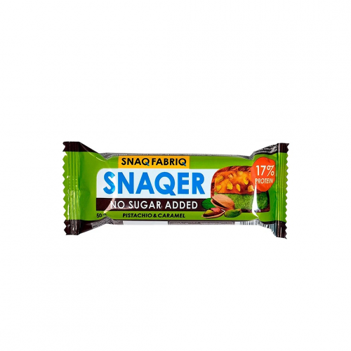 سنيكرر الكراميل والفستق بدون اضافة سكر 16% بروتين