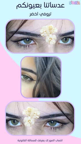 عدسات تروفي اخضر زينة