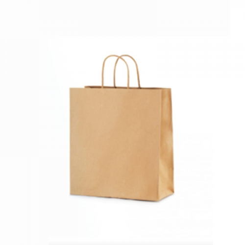 أكياس ورقيه مع مسكه يد (بني & ابيض) (3 مقاسات)