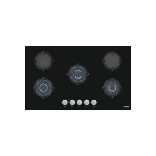 سطح سمفر زجاجي بلت ان ستيل 90 سم غاز 5 عيون موديل...