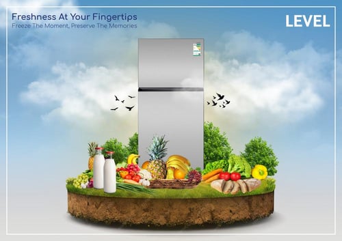 ثلاجة ليفيل بخار بابين 19.1 قدم 538 لتر انفيرتر سل...