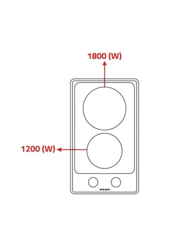 موقد جليم بلت-إن، 29سم، 2عيون سيراميك، تحكم أمامي...