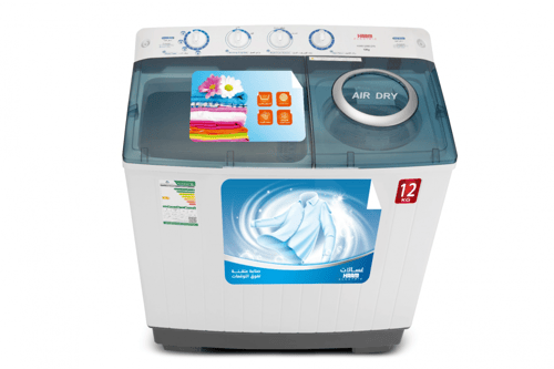 100018 - غسالة هام حوضين 12 ك ابيض موديل HWM12000-...