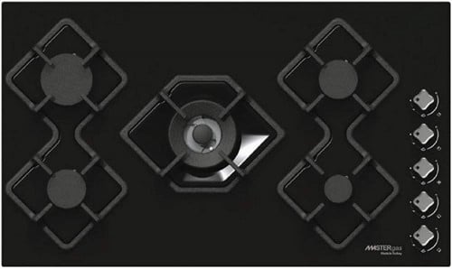 سطح الفا جاز 90x60 غاز زجاج اسود شبك ثقيل 5 عيون ا...