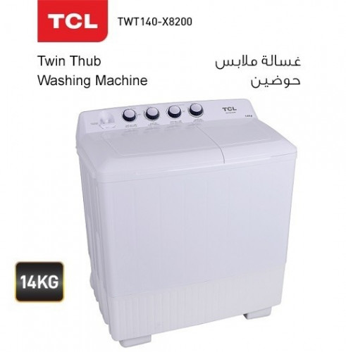 غسالة حوضين - تي سي ال - 14 كيلو - TWT140-X8200