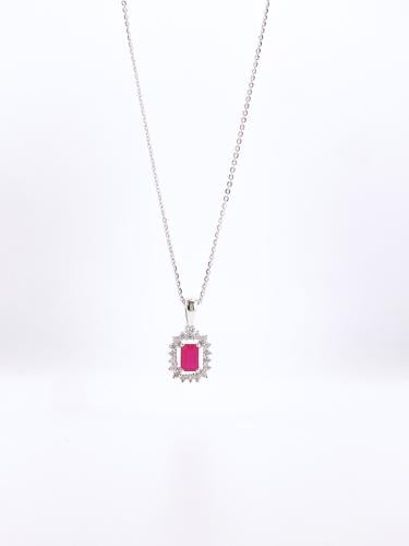 عقد الماس حجر روبي