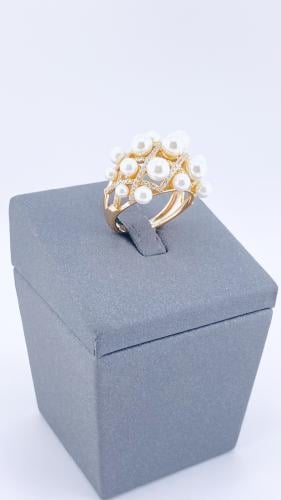 خاتم فضة مع لؤلؤ