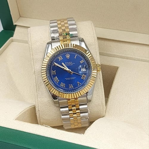 ساعة رولكس درجة اولى استل استيل بلمسات ذهبية