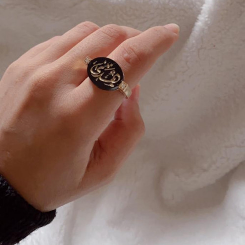 خاتم ملكي مخصص منقوش باسم فضه خالص عيار 925