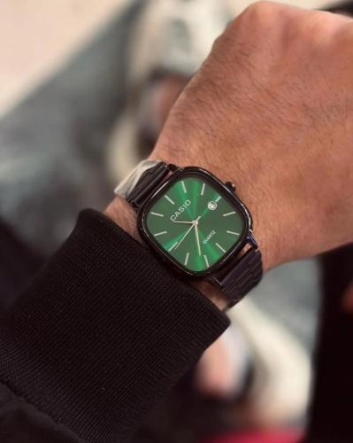 ساعة كاسيو مميزة اسود و اخضر رجالي