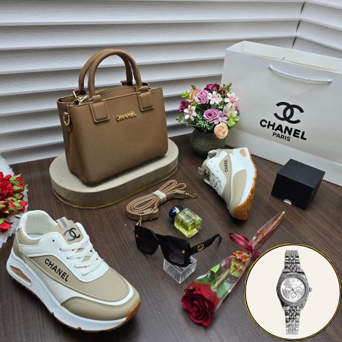 بوكس ديور نسائي فاخر مع شنطة، شوز، عطر، ساعة ومجوه...