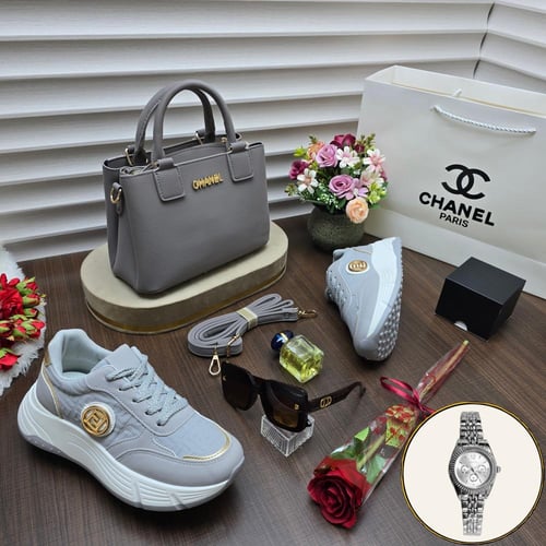 بوكس ديور نسائي فاخر مع شنطة، شوز، عطر، ساعة ومجوه...