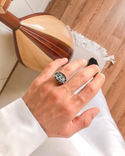 خاتم ملكي باسم مصنوع من الفضه الإسترليني عيار 92