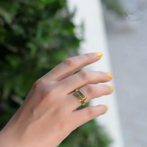 خاتم من القلب إلى القلب مخصص لنقش الأسماء مع التار...