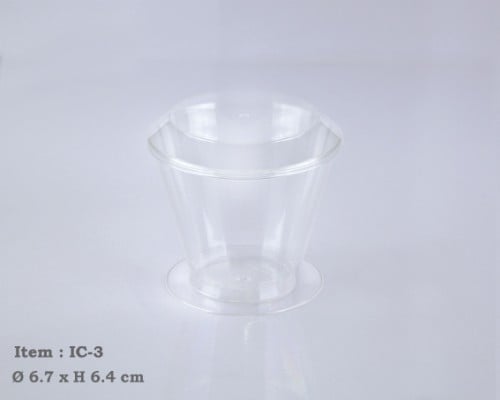 علبة حلا صغيرة اسطوانية مع غطاء IC-3-CLEAR (7383)