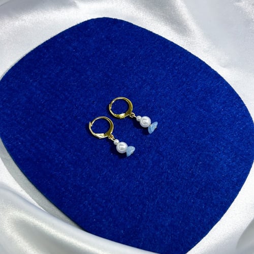 حلق اللولو مع الحجر الطبيعي | Pearl with natural s...