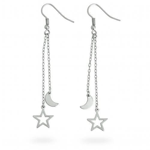 آقراط طويلة مع تشارم النجمة والهلال ضد الصدأ