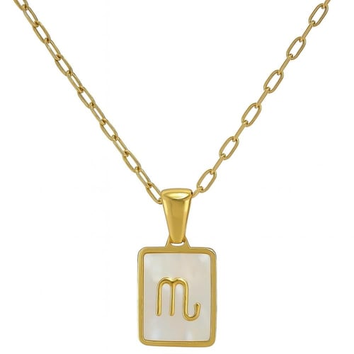 سلسال ذهبي تشارم الأبراج الذهبية مع صدف طبيعي | Na...