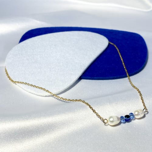 سلسال ذهبي مع لولو وعين الزرقاء | Golden necklace...