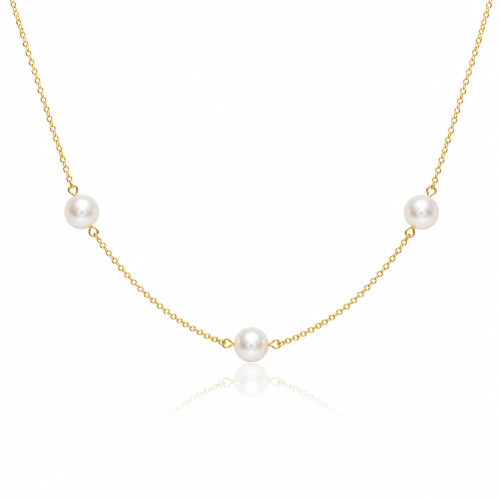 سلسال ذهبي قصير تشوكر مع قطع اللولو | Pearl choker...