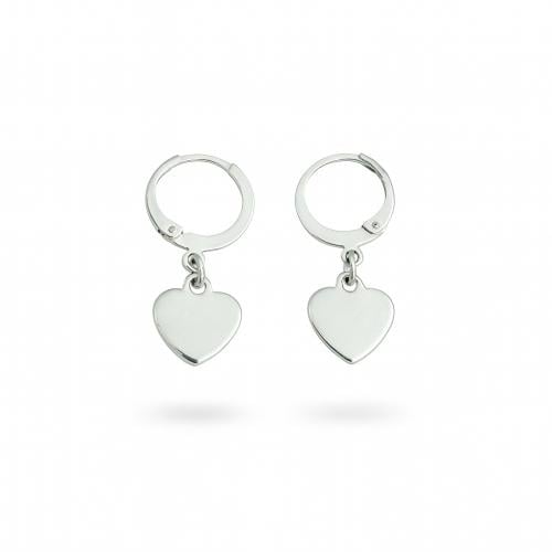 حلق القلب فضي | Heart silver earrings
