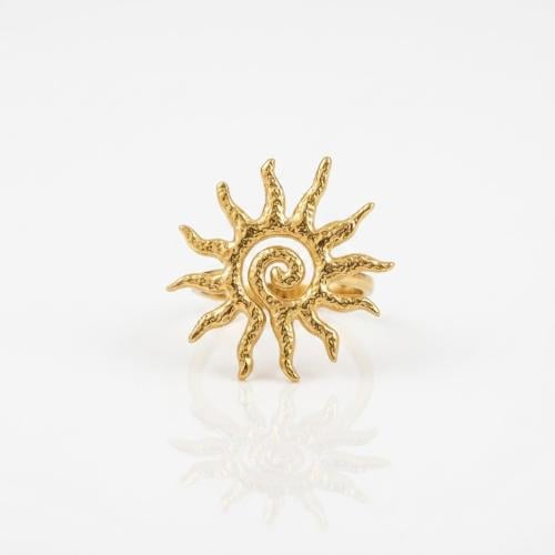 Sun shape ring, Gold Tone Stainless Steel